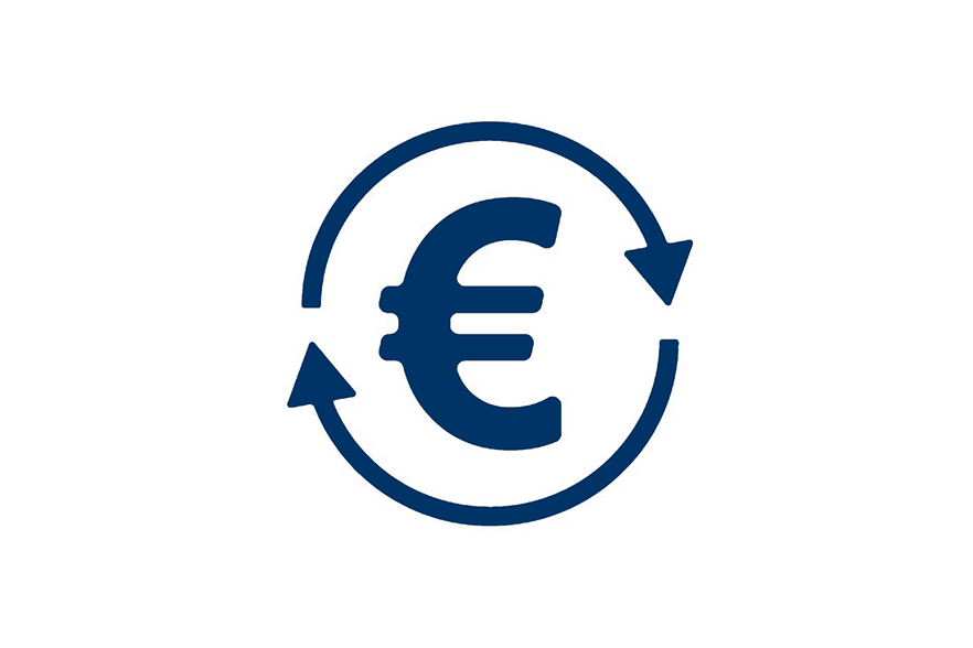 Icon Eurozeichen blau