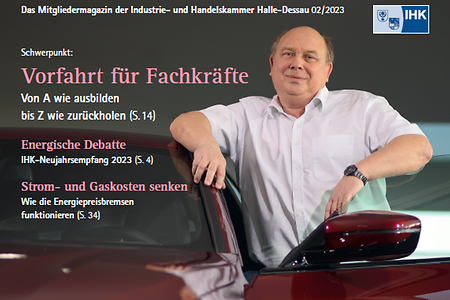 Titelseite Mitteldeutsche Wirtschaft 02/2023 (nicht barrierefrei, PDF-Datei)