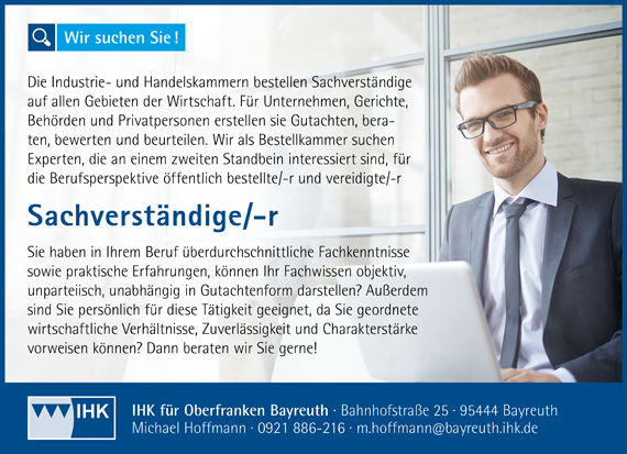 Stellenanzeige Sachverständiger