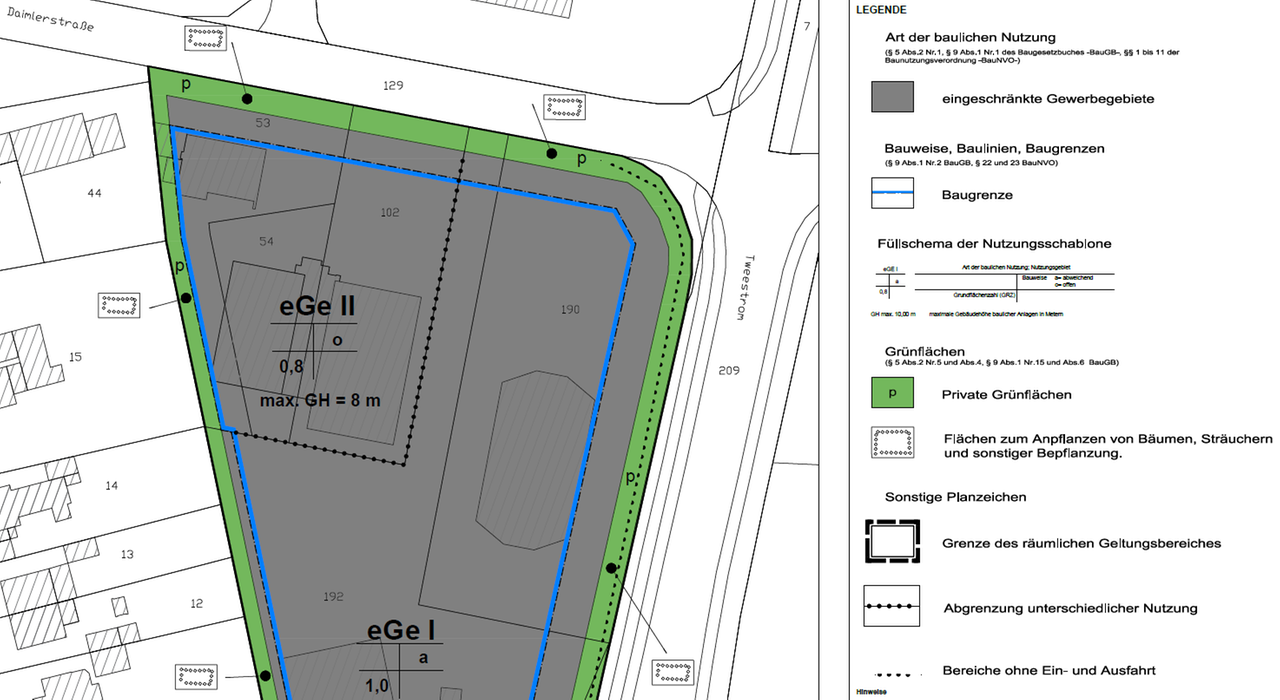 Ausschnitt B-Plan