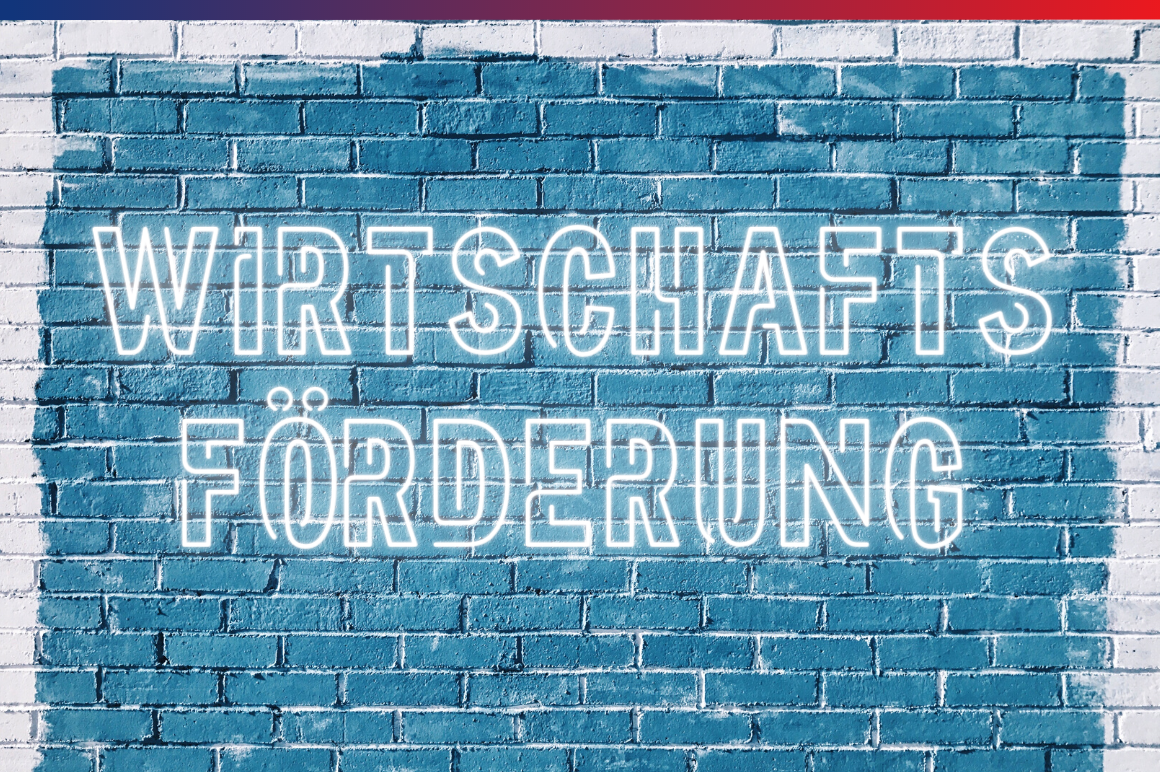 Symbolbild mit der Aufschrift Wirtschaftsförderung