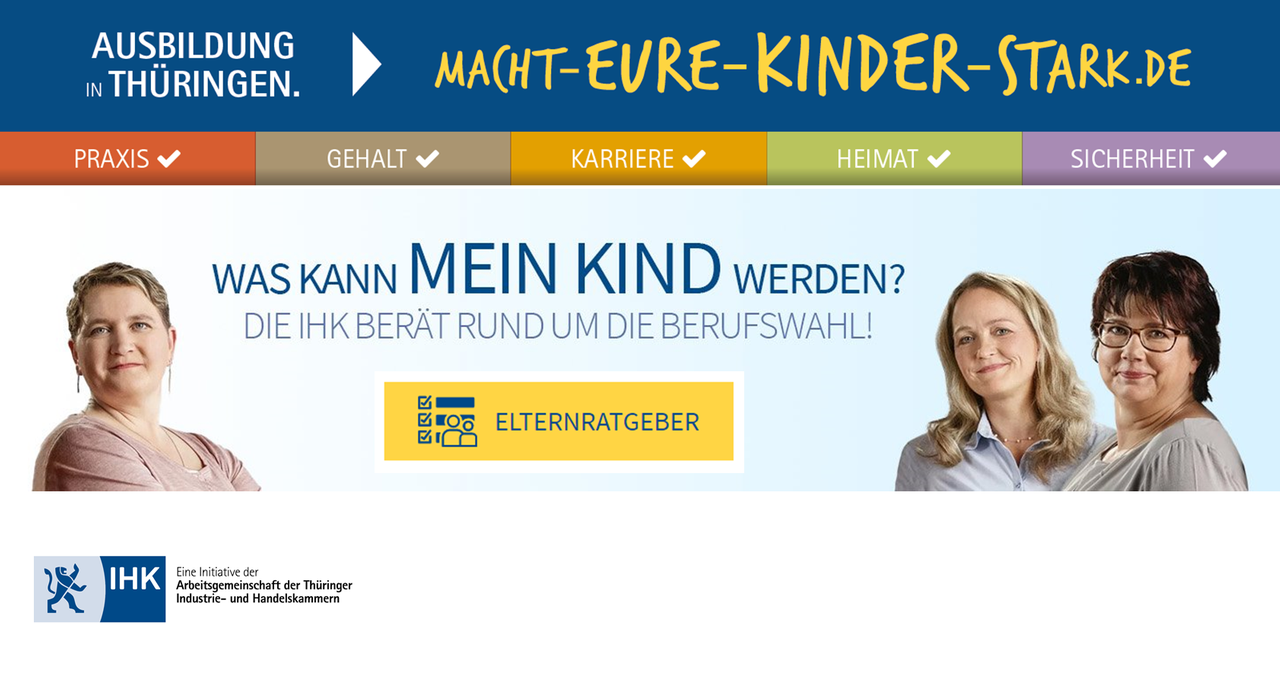 Sharepic zum Elternratgeber auf www.macht-eure-kinder-stark.de - in 5 Schritten zur Ausbildung in Thüringen