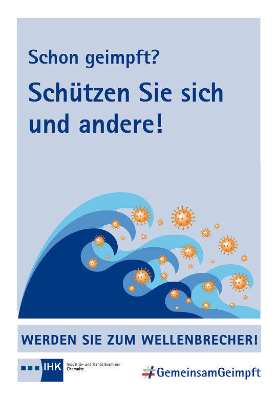 Plakat mit Hinweisen zum Impfen