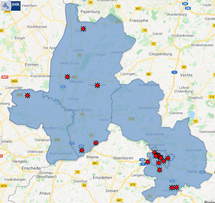 Regionale Verteilung der größten Unternehmen 2021