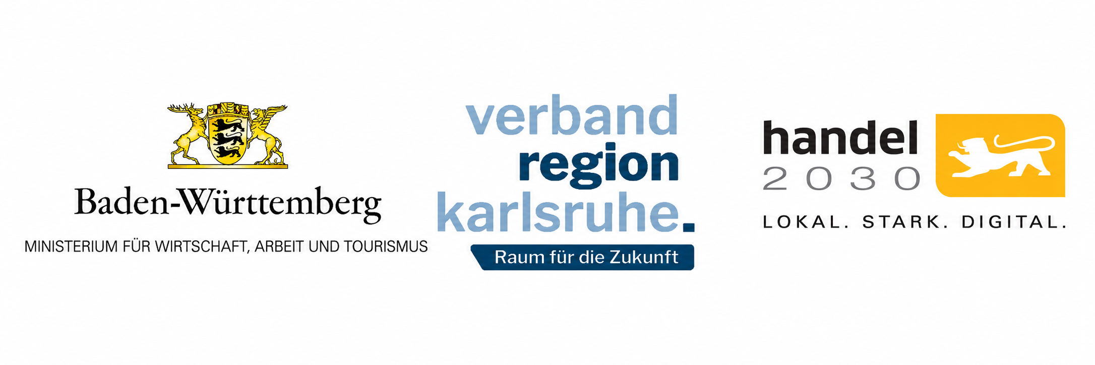 Logos: Ministerium für Wirtschaft, Regionalverband Mittlierer Oberrhein, handel 2023