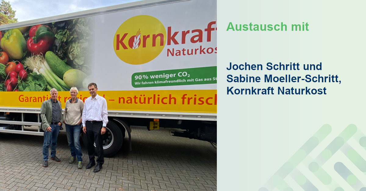 Jochen Schritt und Sabine Moeller-Schritt (Kornkraft Naturkost) und IHK-Präsident Jan Müller