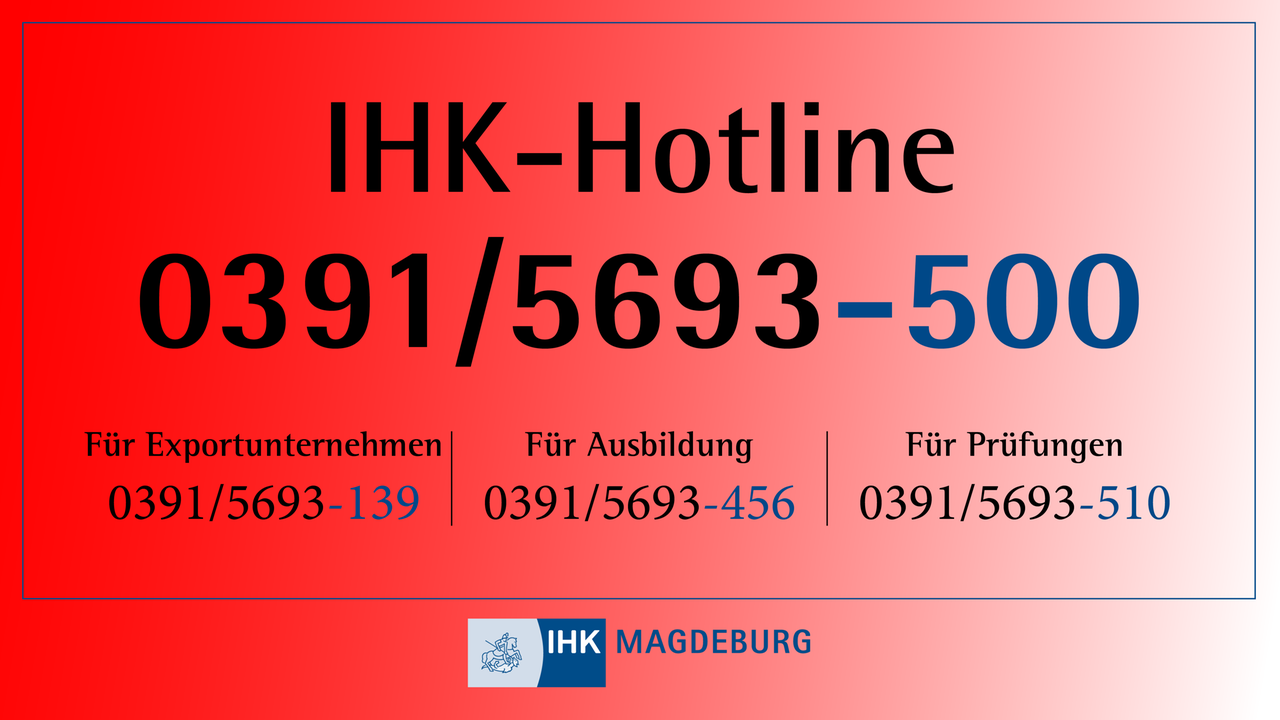 Hotline der IHK Magdeburg