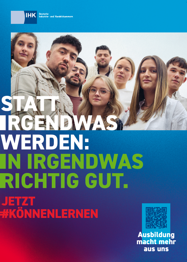 Kampagnen-Plakat mit dem Slogan "Statt irgendwas werden: In irgendwas richtig gut."