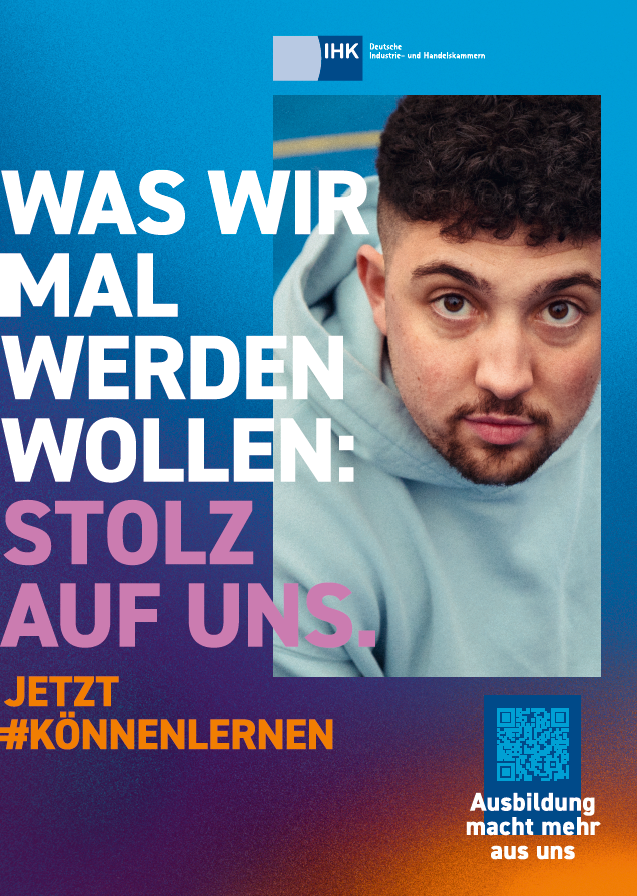 Kampagnen-Plakat mit dem Slogan "Was wir mal werden wollen: Stolz auf uns."