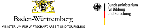 Logos des Ministerium für Wirtschaft, Arbeit und Tourismus und des Bundesministerium für Bildung und Forschung