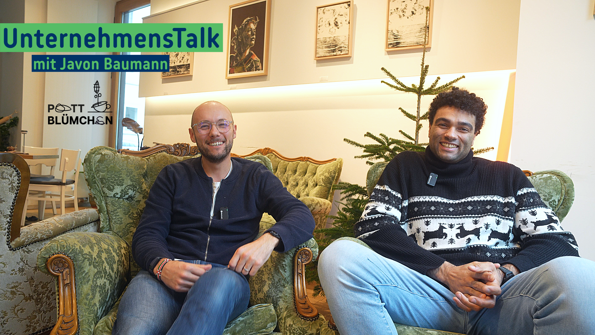 Tobias Prinz spricht mit Javon Baumann vom Café Pottblümchen