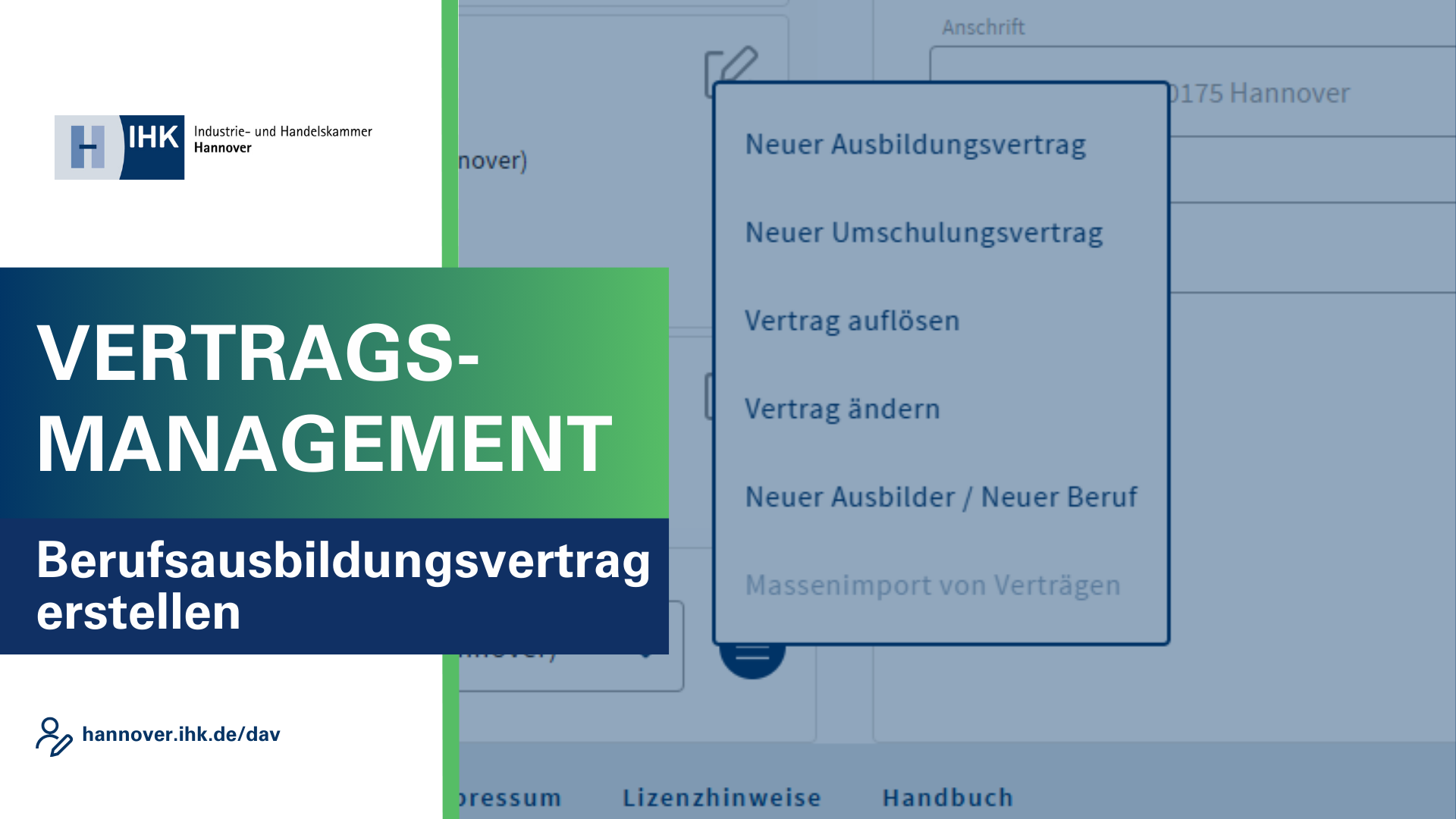 Digitaler Ausbildungsvertrag DAV IHK Hannover