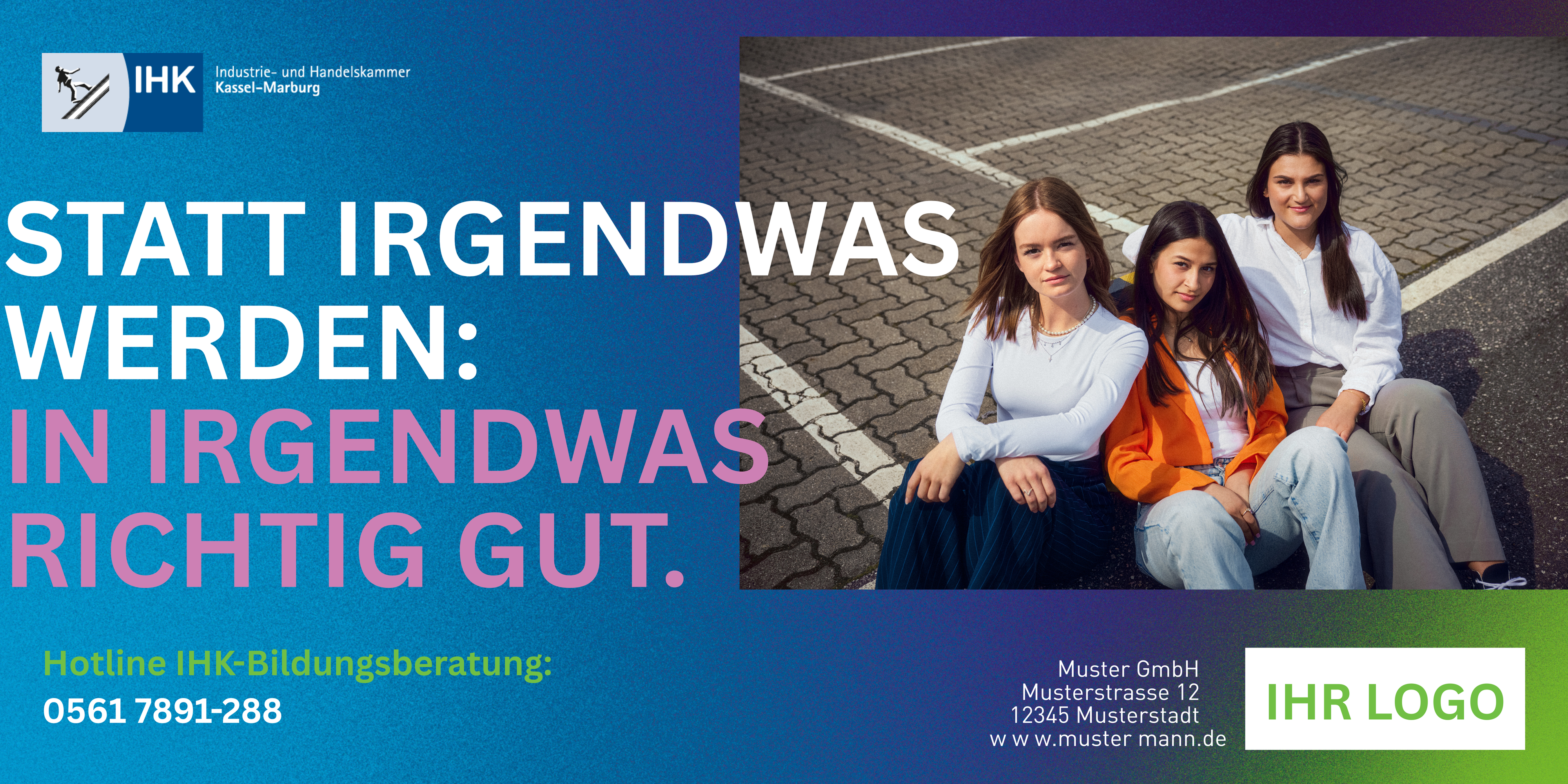 Banner für Bauzäune von der Kampage Jetzt können lernen