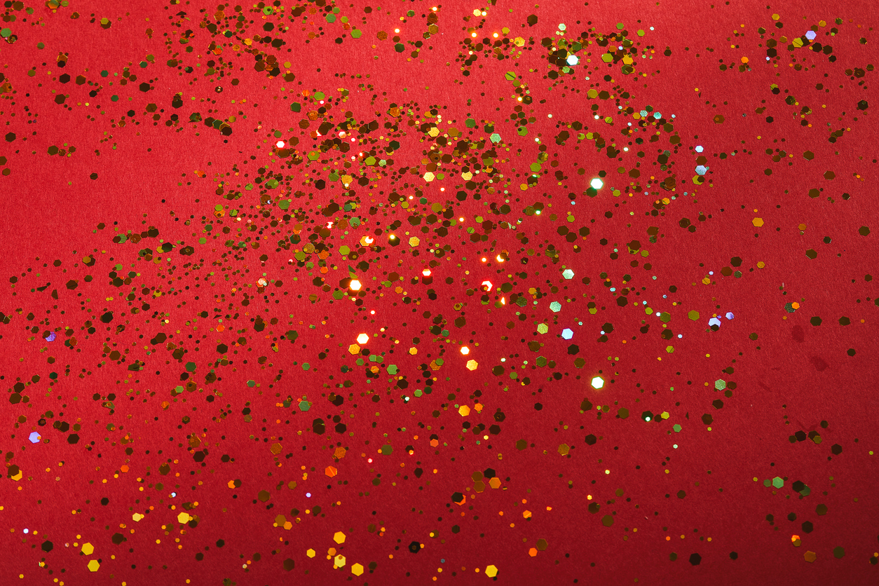 Roter Teppich und Goldfolie