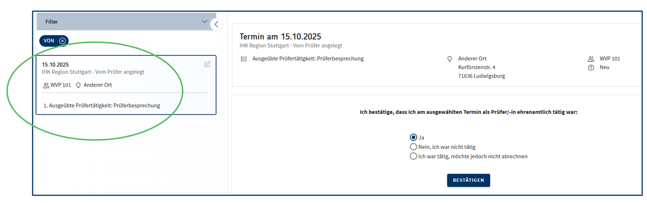 Termin selbst erstellen