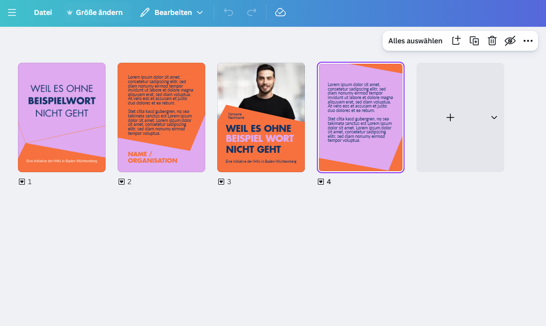 Canva Vorlage Unterstützer