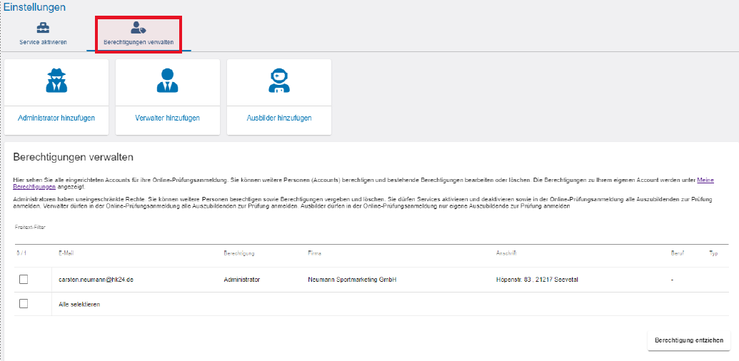 Screenshot Anwendung ASTA-Infocenter