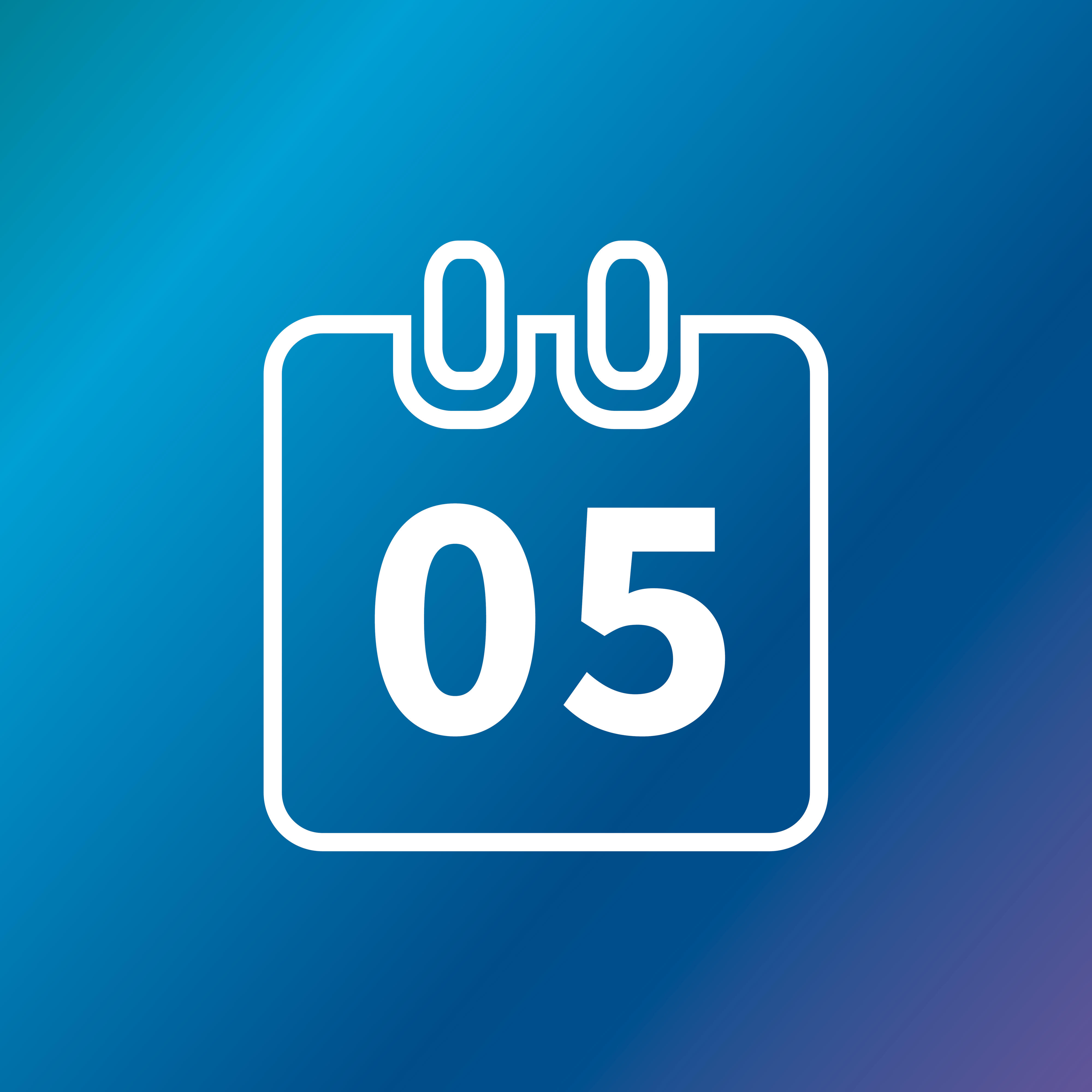 Icon Kalendersymbol mit einer 5