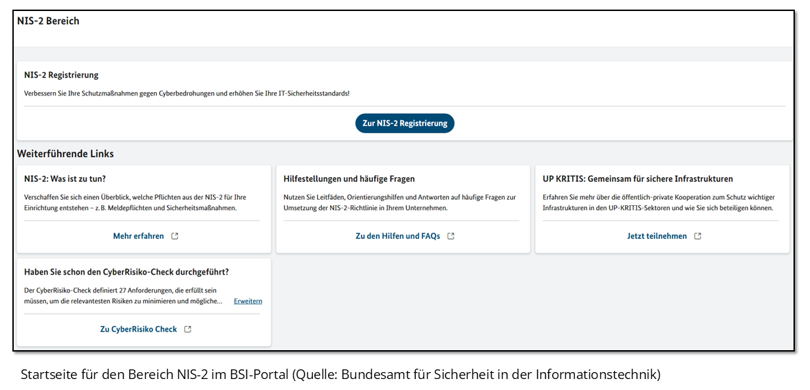 BSI-Portal: Bereich NIS-2