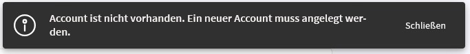 Account ist nicht vorhanden / Berechtigung