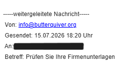 Absender Phishing Beispiel
