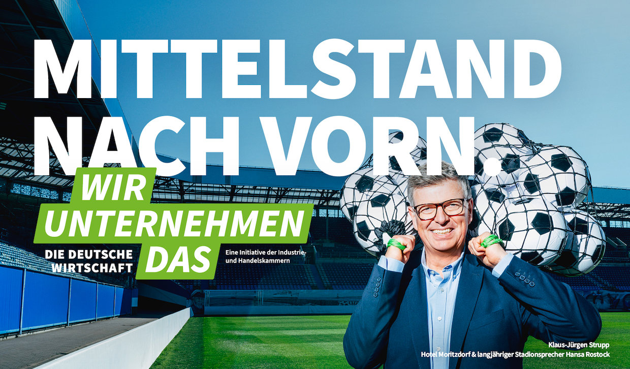 Kampagnenmotiv "Wir unternehmen das" mit Klaus-J&uuml;rgen Strupp mit dem Claim "Mittelstand nach vorn"!