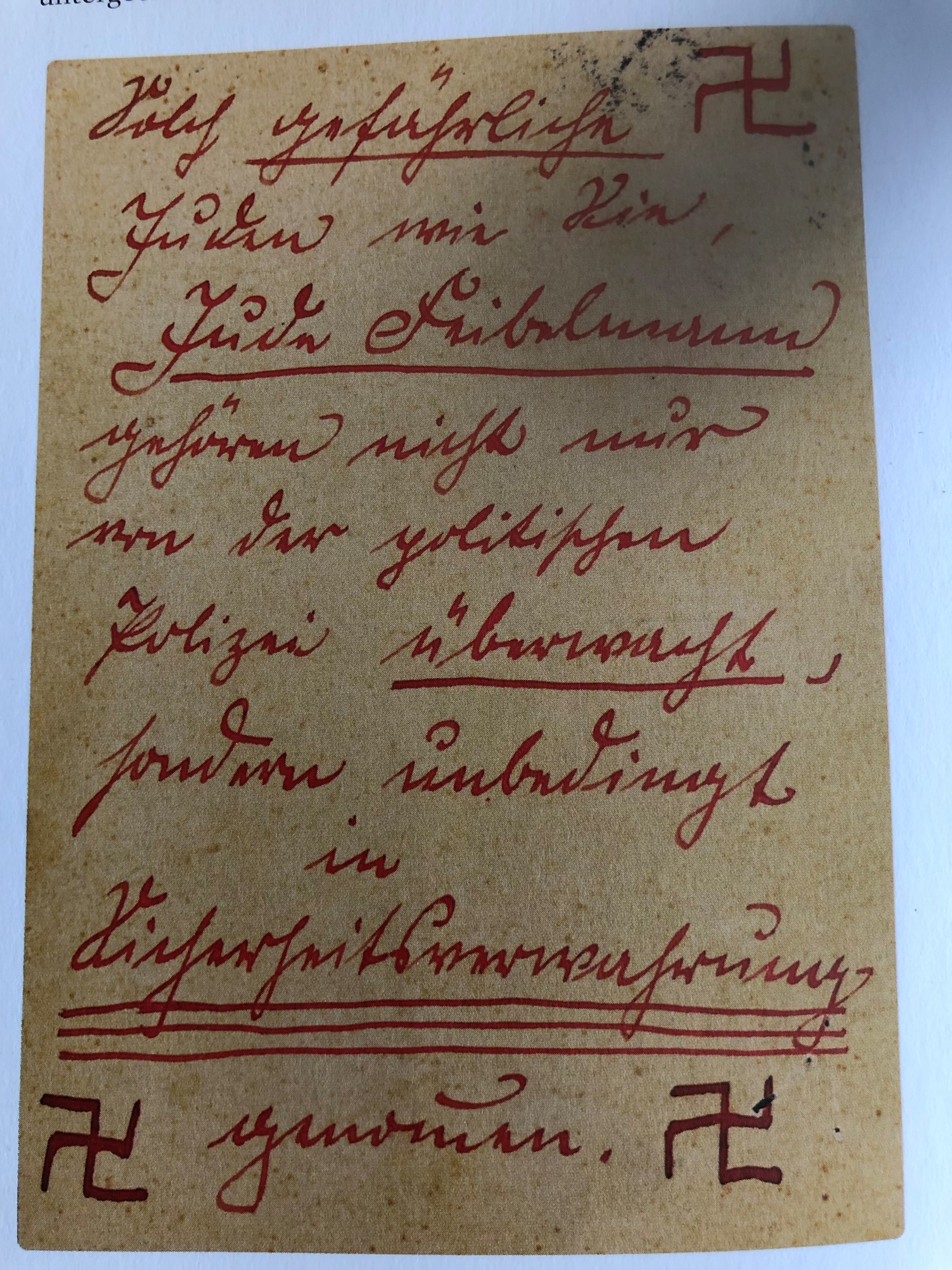Postkarte mit Hakenkreuz