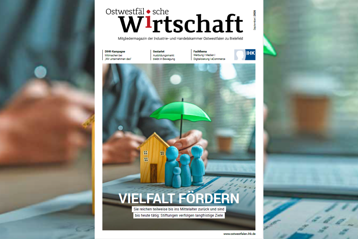 Titelseite der Ostwestfälischen Wirtschaft mit Motiv „Vielfalt fördern“