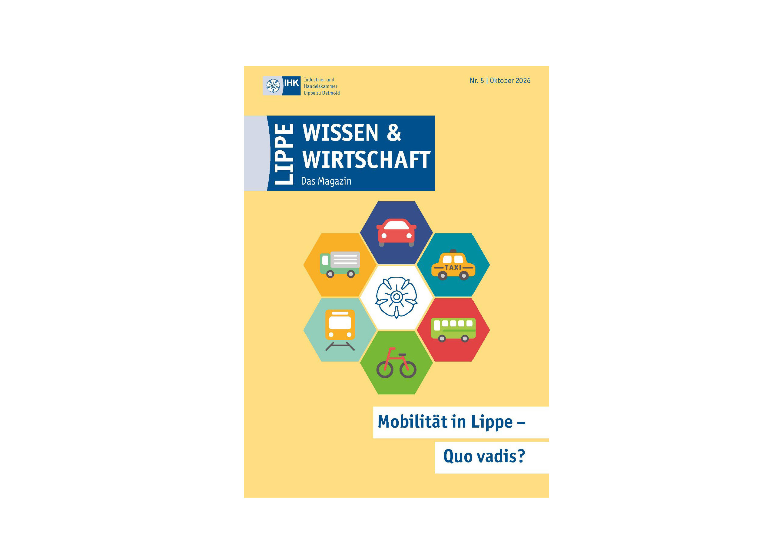 Das Bild zeigt das Titelbild der Lippe Wissen&Wirtschat f&uuml;r die September-Oktober Ausgabe 2026.