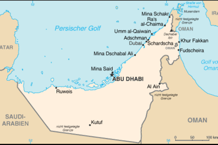 Karte der Vereinigten Arabischen Emirate