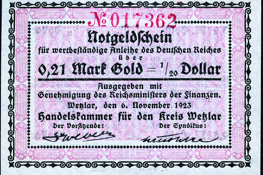 Notgeld der IHK Wetzlar aus 1923