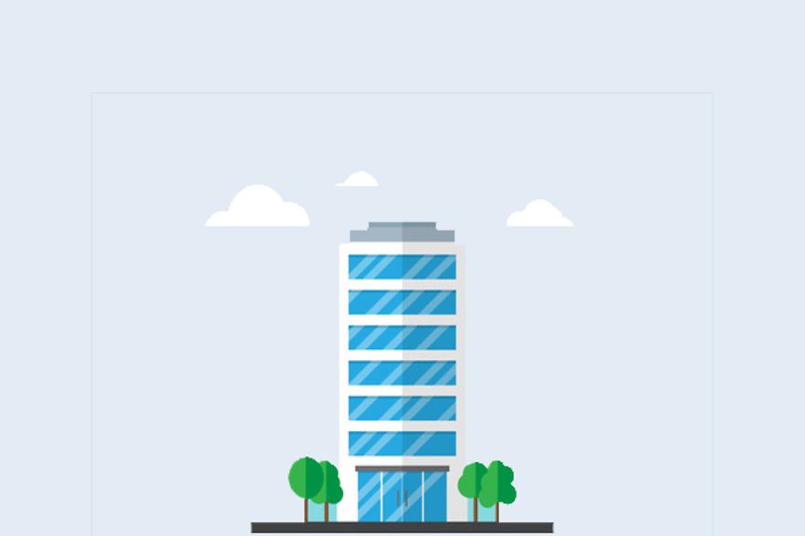 Company building in flat style