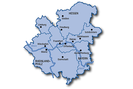 Landkarte Rhein-Main Gebiet