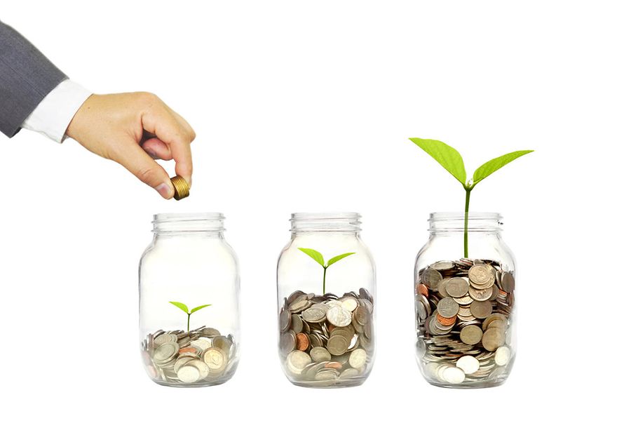 Pflanzen Geld im Glas