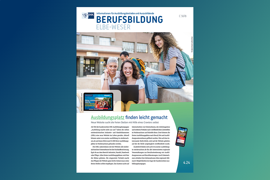 Berufsbildung Elbe-Weser 4.24 (nicht barrierefrei, PDF-Datei) Titelseite Elbe Weser BERUFSBILDUNG (nicht barrierefrei, PDF-Datei)