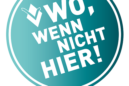 Logo "Wo, wenn nicht hier!"