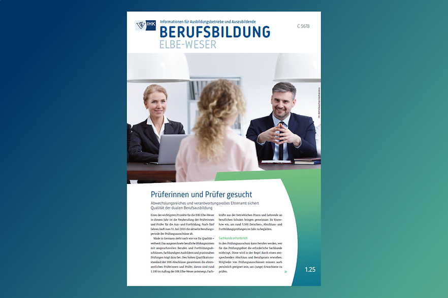 Berufsbildung Elbe-Weser 1.25 (nicht barrierefrei, PDF-Datei) Titelseite der BERUFSBILDUNG (nicht barrierefrei, PDF-Datei)