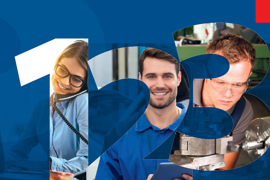 Tipps zur Fachkräftesicherung 3 Personen bei der Arbeit, Deckblatt Broschüre