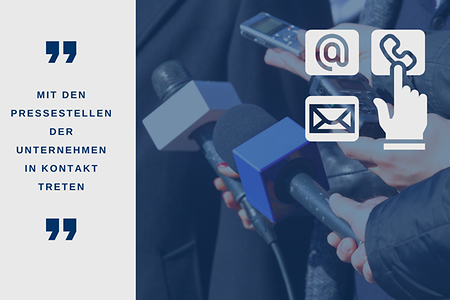 Pressestellen großer Unternehmen kontaktieren