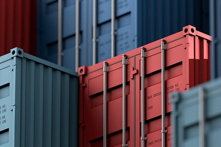 rote und blaue Container