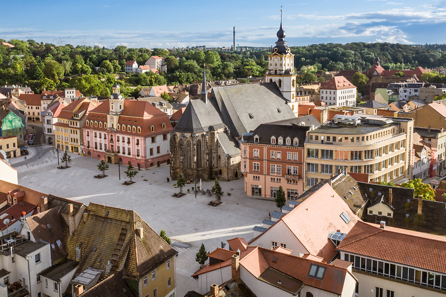 Marktplatz Weißenfels aus der Vogelperspektive