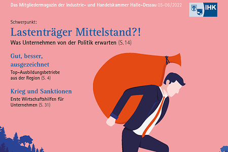 Titelseite Mitteldeutsche Wirtschaft, Ausgabe Mai Juni (nicht barrierefrei, PDF-Datei)