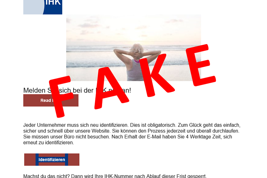 Phishing Mail IHK_fake
