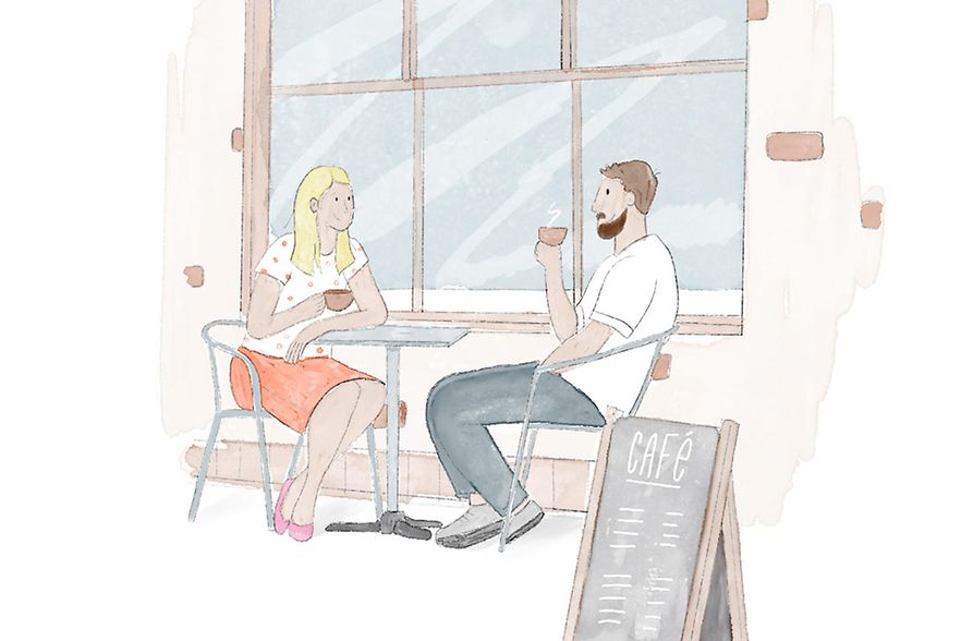 Illustration-Kaffeetrinken