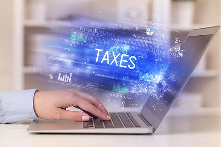 Schriftzug Taxes