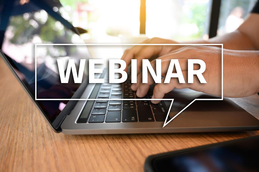 WEBINAR man hand on table Business, coffee, Split tone