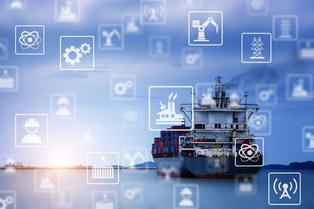 Cargo,Ship,Sending,Goods,To,Destination,With,Sunlight,At,Horizon.