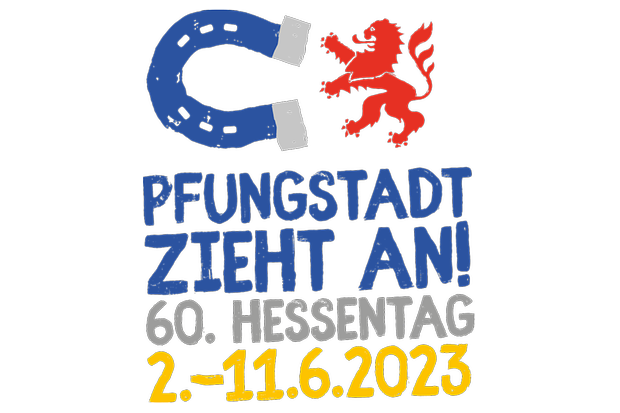 Logo und Datum Hessentag 2023 in Pfungstadt