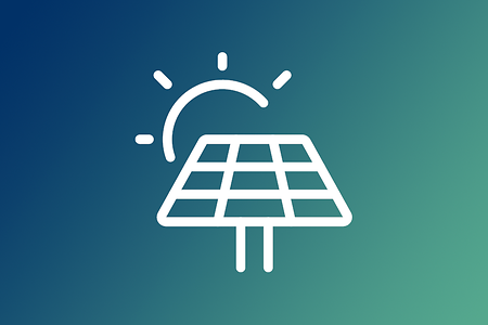 Ein Icon zeigt eine Sonne und eine Solaranlage.