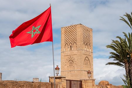 Iconic Hassan tower in the center of Rabat, planned as a even higher minaret of a mosque